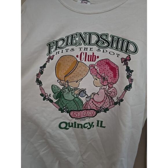 VTG JERZEES White Precious Moments Graphic Pullover Sweatshirt Womans Large - Picture 3 of 5